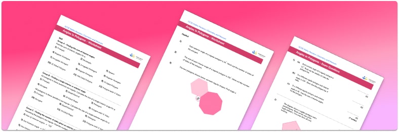 Angles in polygons worksheet (includes angles in a pentagon)
