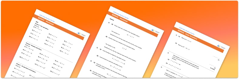 BIDMAS worksheet (includes arithmetic)