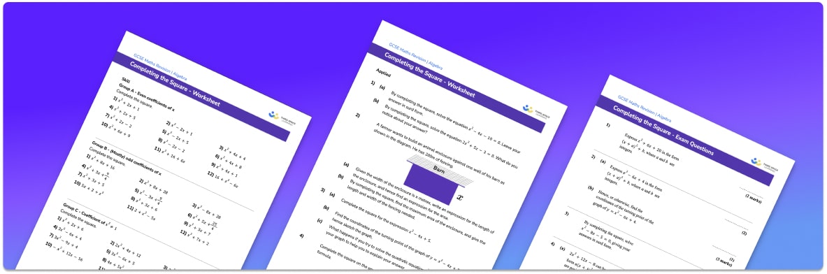 Completing The Square Worksheet
