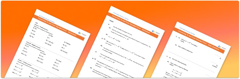 Converting To And From Standard Form Worksheet