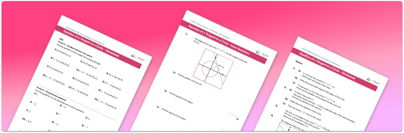 Equation of tangent to a circle worksheet