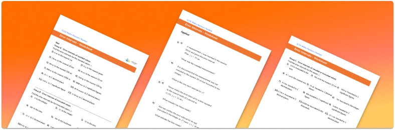 Error Intervals Worksheet