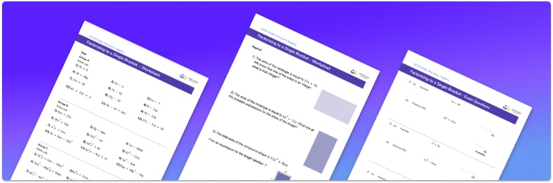 Factorising Single Brackets Worksheet