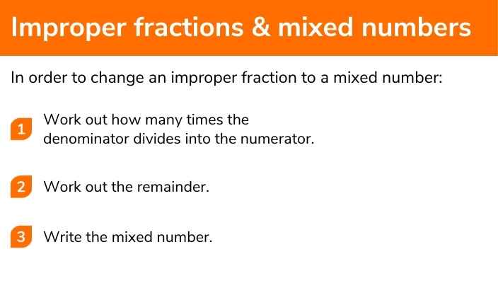 Improper fraction to mixed number