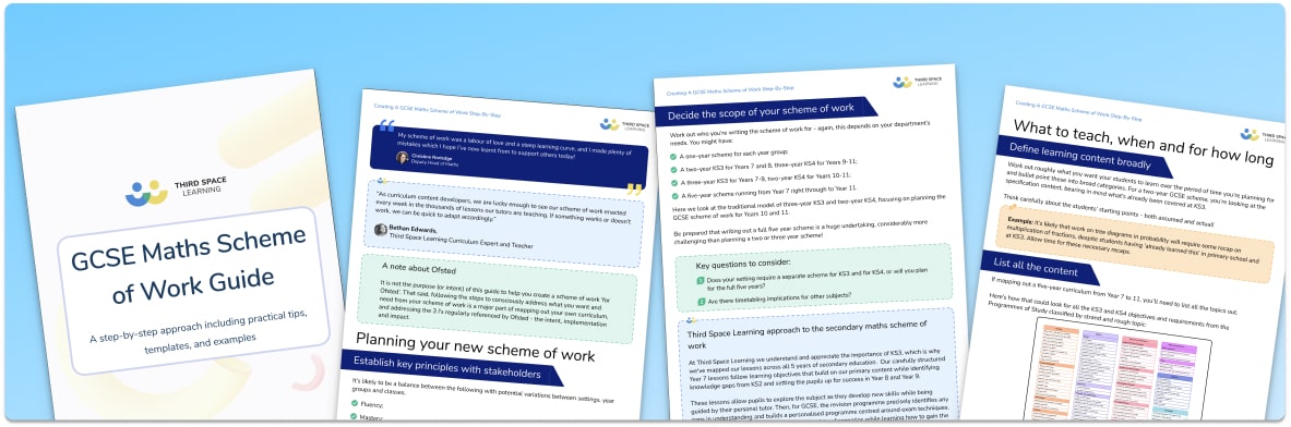 GCSE Maths Scheme of Work Guide