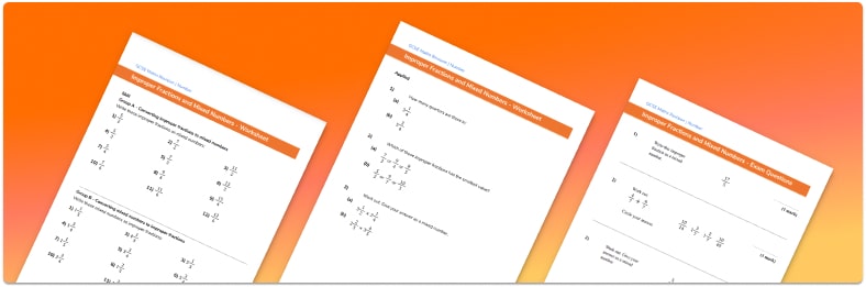 Improper Fractions And Mixed Numbers Worksheet