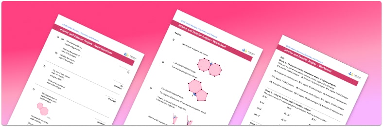 Interior and exterior angles worksheet (includes exterior angles of a polygon)