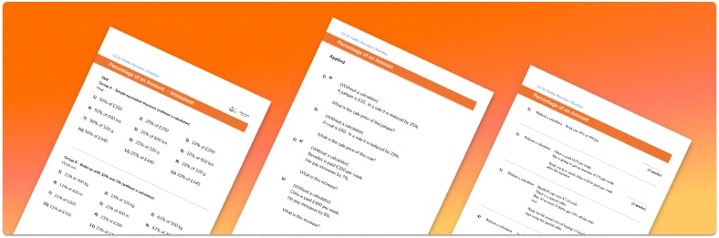 Percentage Of An Amount Worksheet