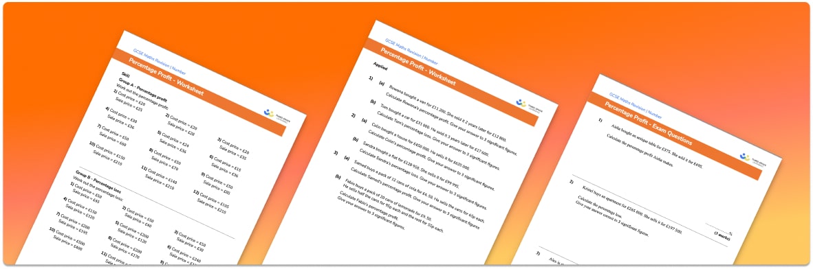 Percentage profit worksheet