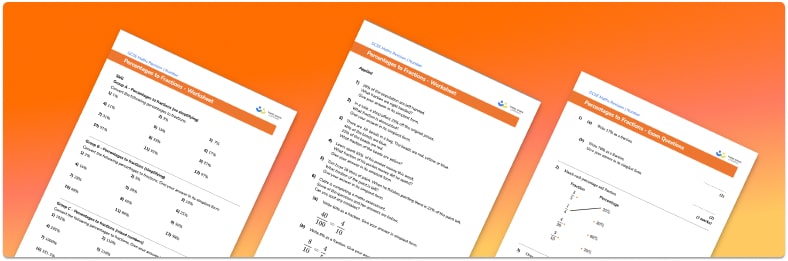 Percentages to Fractions Worksheet