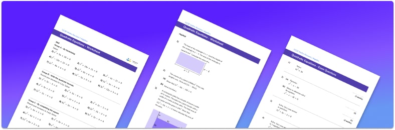 Quadratic Equations Worksheet