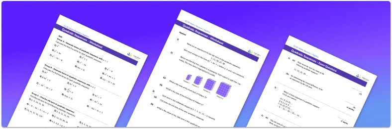 Quadratic Sequence Worksheet