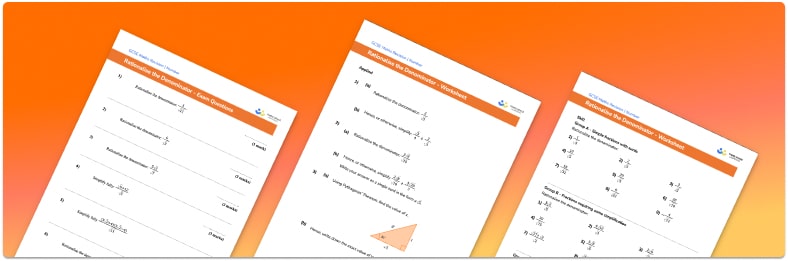 Rationalise The Denominator Worksheet