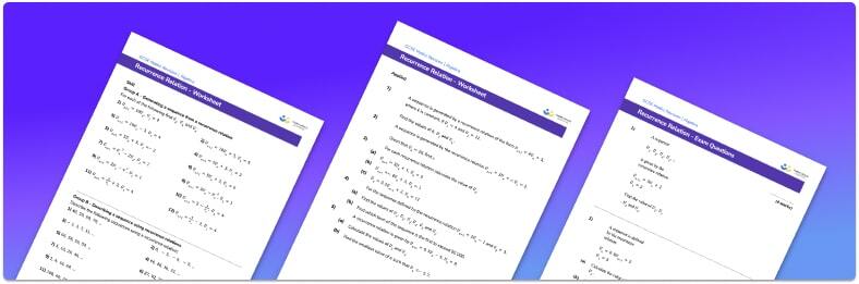 Recurrence relation worksheet