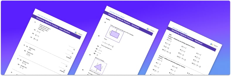 Simplifying Algebraic Fractions Worksheet