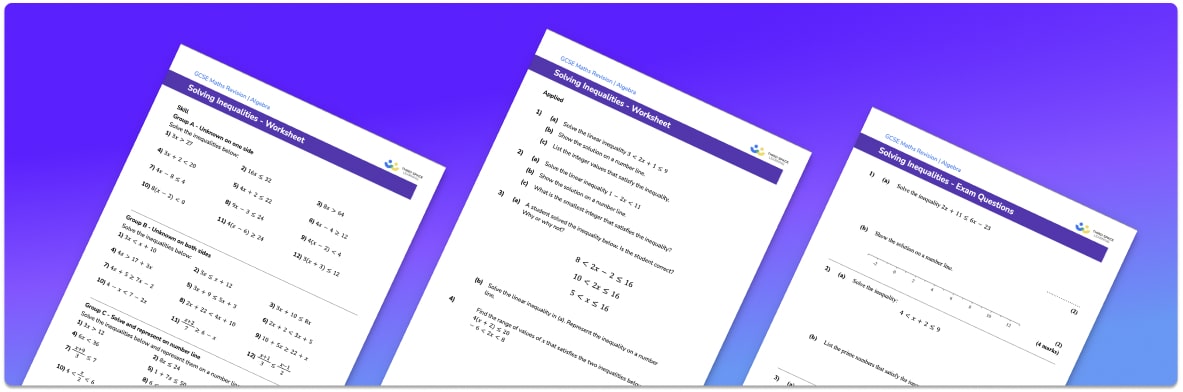 Solving inequalities worksheet (includes linear inequalities)