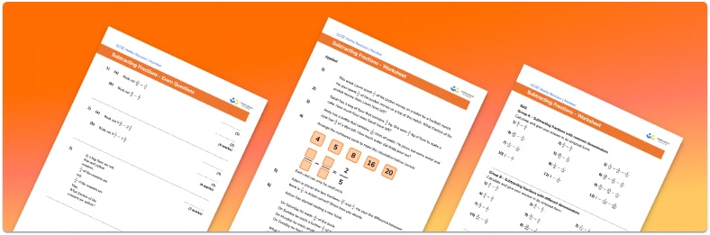 Subtracting Fractions Worksheet