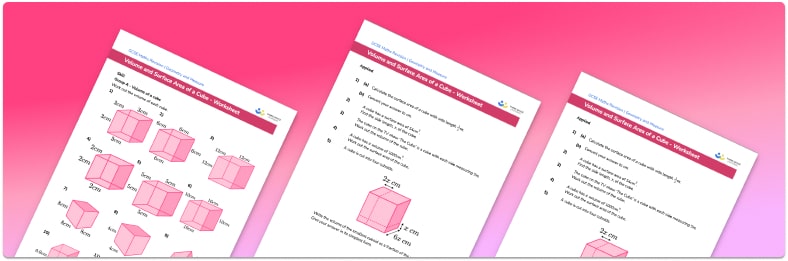 Volume and surface area of a cube worksheet