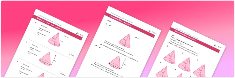 Volume of a cone worksheet