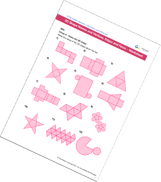 3D Shapes Worksheet Vertices, Edges, Faces