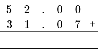 Adding And Subtracting Decimals example 2 step 2