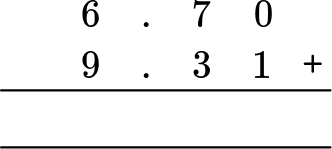 Adding And Subtracting Decimals example 3 step 2