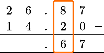 Adding And Subtracting Decimals example 4 step 3.1-1