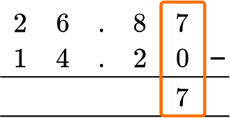 Adding And Subtracting Decimals example 4 step 3.1