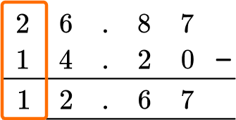 Adding And Subtracting Decimals example 4 step 3.2-1