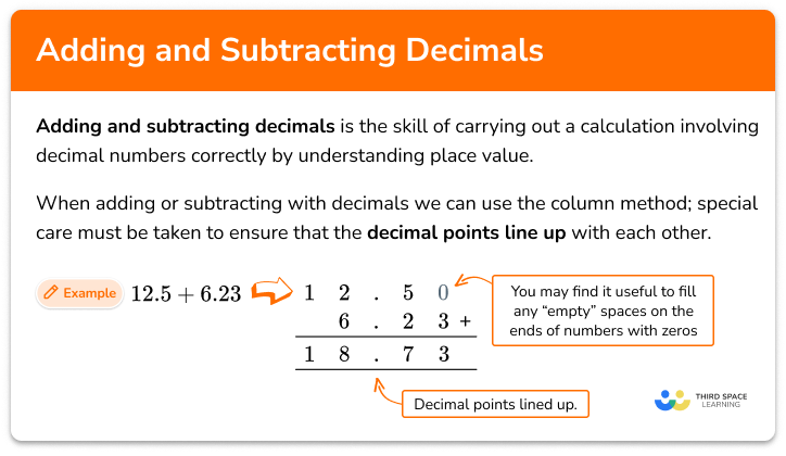 Adding And Subtracting Decimals