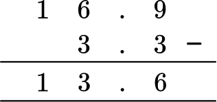 Adding And Subtracting Decimals practice question 4