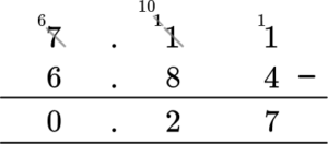 Adding And Subtracting Decimals practice question 6