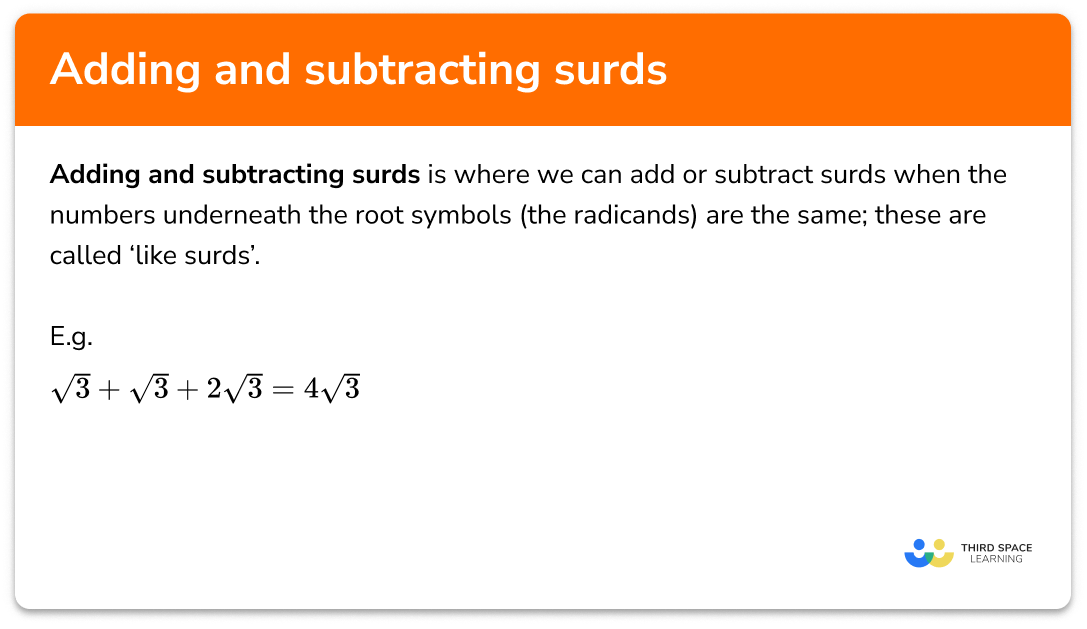 Adding and subtracting surds