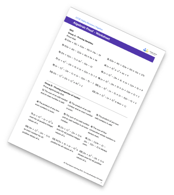 Algebraic Proof Worksheet