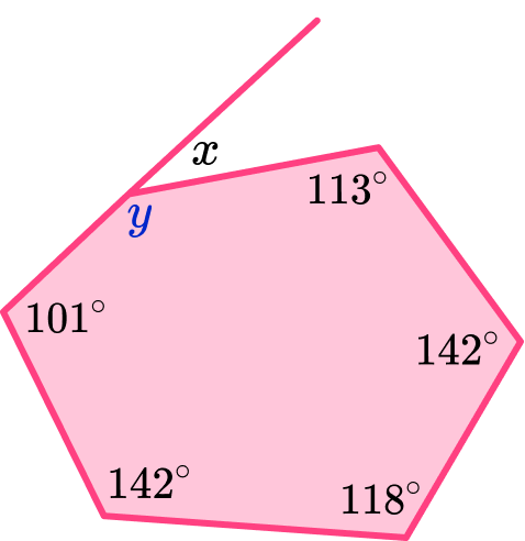 Angles in a Hexagon example 5 step 3