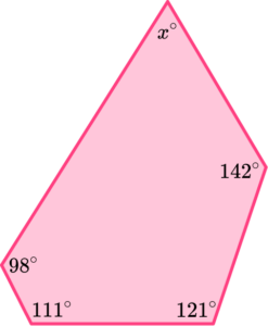 Angles in a Pentagon GCSE question 2