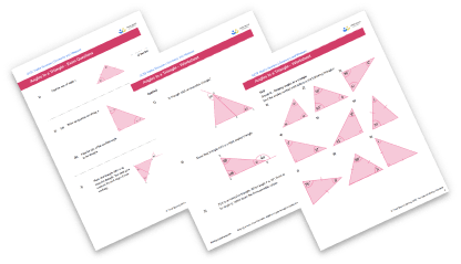 Angles in a triangle worksheet