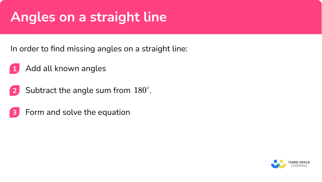 How to find missing angles on a straight line