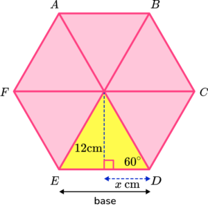 Area of a hexagon example 5 step 2