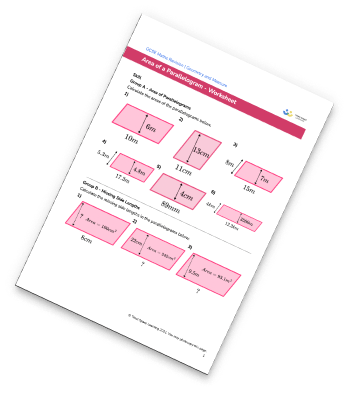 Area Of Parallelogram Worksheet