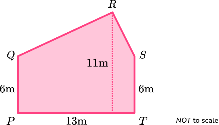 Area of a pentagon GCSE question 1