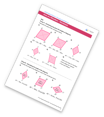 Area Of A Rhombus Worksheet