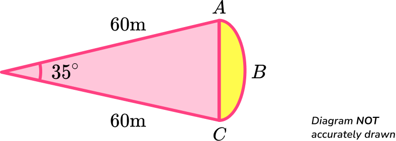 Area Of A Segment GCSE question 3