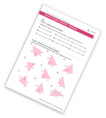 Area Of A Triangle Using Sine Worksheet