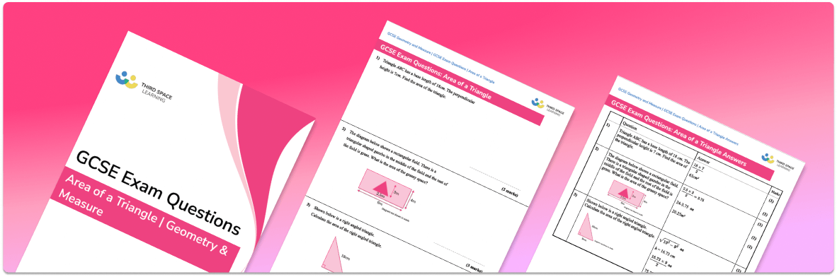 Area Of A Triangle Exam Questions