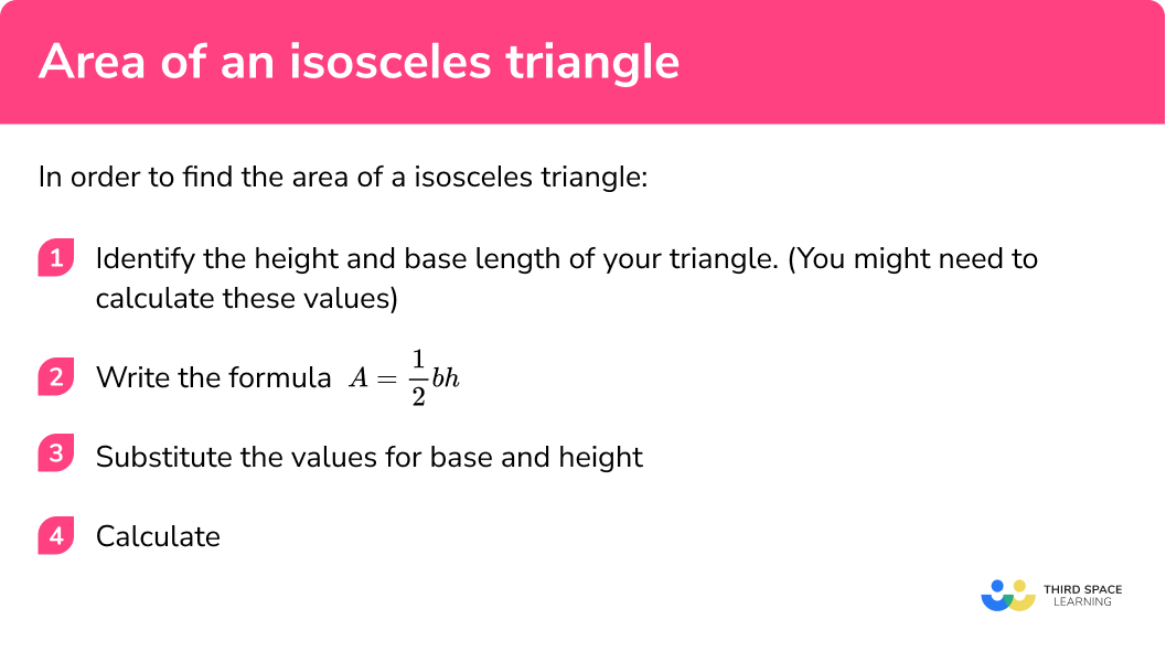 How to find the area of an isosceles triangle