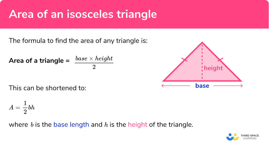 Area of an isosceles triangle