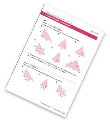 Area Of A Triangle Worksheet