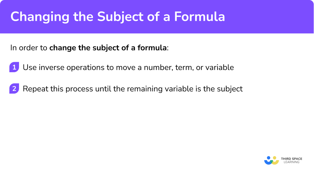 Explain how to change the subject of a formula