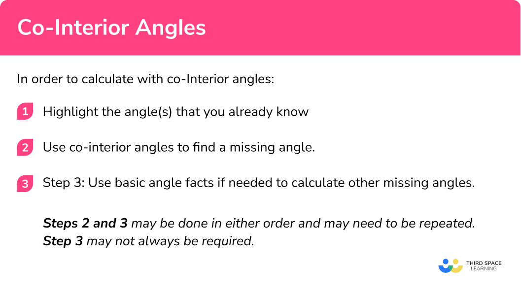 Explain how to calculate with co-interior angles